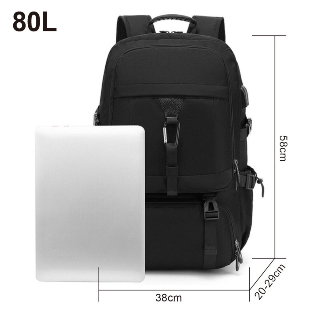 Mochila de Viaje para Cabina de Avion 45x30x20 para Vuelo Barato Equipaje de Mano y Espaciosa con Compartimento para Zapatos y Mochila Antirrobo Multifuncional para Viajes 2210.