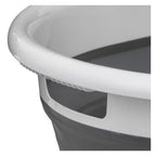 Cubo para la colada retráctil blanco y gris 21 l. Ideal para ropa sucia, Dobla, Juega, Lleva contigo.