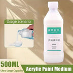 Medio y diluyente para pintura acrílica de gran capacidad, apto para todas las pinturas acrílicas - Líquido mejorador de flujo para profesionales y artistas, mejora la consistencia, la mezclabilidad y la estructura en capas - Compatible para uso profesion