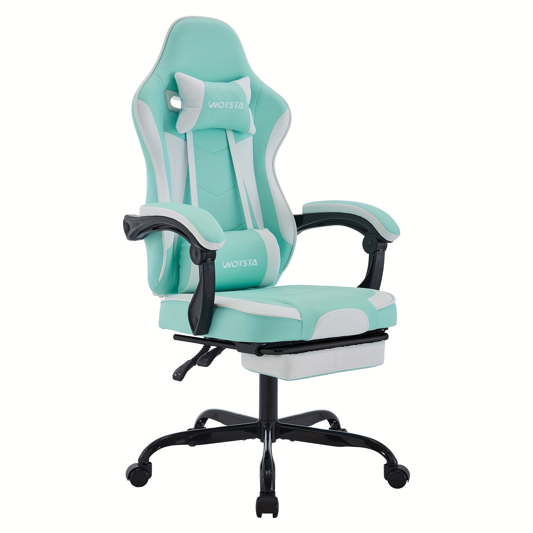 Silla Gaming, Silla para Ordenador, Silla Gaming Ergonómica con Pedales para Pies, Silla de Oficina, Silla Ergonómica para Ordenador con Soporte Lumbar, Silla Gaming de Altura Ajustable, Disponible en Negro