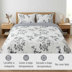 H HANSEL HOME Juego de Funda Nórdica Microfibra Transpirable – Set de Ropa de Cama con Funda de Edredón y Fundas de Almohada – Conjunto 2/3 Piezas para Dormitorio