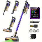 Laresar X11 Aspiradora Inalámbrica 550W/46Kpa para el hogar, Aspiradora de varilla anti-enredos de 60 minutos, Aspiradora recargable de doble mano ligera con aromaterapia para pelo de mascotas, alfombras y pisos, limpieza de primavera