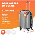 MONZANA® Maleta Rígida Baseline M Color Negro Equipaje de Viaje 34L peso 2,25Kg con ruedas 360° trolley 2 asas valija