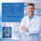 Bisglicinato de magnesio con vitamina B6 - Suplemento hecho en Italia - Complejo prémium