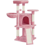 Costoffs Árbol para gatos de 107 cm con plataforma de observación, cueva para gatos, 5 postes de sisal, cueva de descanso, rascador y bola de felpa colgante, mueble para gatos