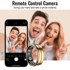 Anillo Inteligente GWENLANDFashion - Conexión Inalámbrica, Gestión de Fitness y Sueño, Capacidad de Batería 15mAh (Talla 8) / 18mAh (Talla 9-13), Fotografía de Ondas, Múltiples Modos Deportivos, Material de Acero Inoxidable - Ideal para la Vida Diaria, Fi