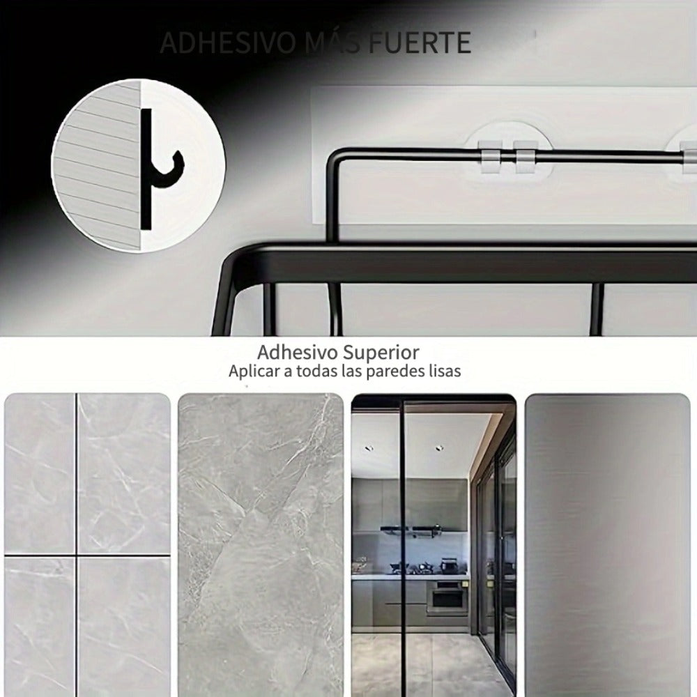 Organizador de ducha adhesivo, paquete de 5 organizadores de baño de acero inoxidable inoxidable a prueba de óxido de gran capacidad, estantes sin taladrar para almacenamiento de baño y decoración del hogar, propiedades de color aleatorio a elegir, organi