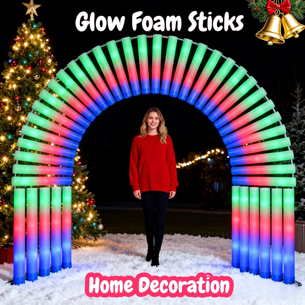 45 piezas de barras luminosas de espuma, 5 piezas adicionales de regalo alternativas, barras luminosas a granel con 3 modos de parpadeo - Barras luminosas de espuma de colores para fiestas, barras luminosas de espuma coloridas, adecuadas para fiestas, cel