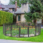 Parque de juegos resistente para perros de 8 paneles: Valla de metal para cachorros y perros, apta para uso en interiores y exteriores, recinto de ejercicio plegable para mascotas con almohadilla, ideal para partos y entrenamiento, incluye puerta, adecuad