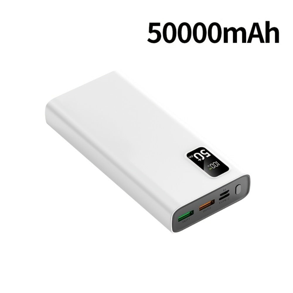 Batería Externa de 50000mAh, Pantalla LED de Energía, Carga Rápida Tipo-C, Banco de Energía de Gran Capacidad y Carga Súper Rápida, Ideal para Cargar Teléfonos Móviles/Samsung/Dispositivos Electrónicos Android, Batería de Emergencia Portátil para Exterior