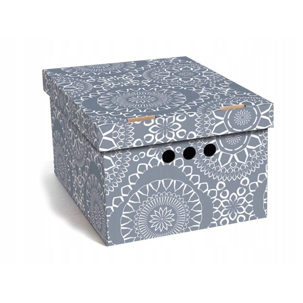 Caja de almacenamiento decorativa de cartón, 1 pieza, con estampado, para ropa, artículos pequeños, documentos, ideal para hogar, oficina o armario, dimensiones: 35x26.3x18.6 cm