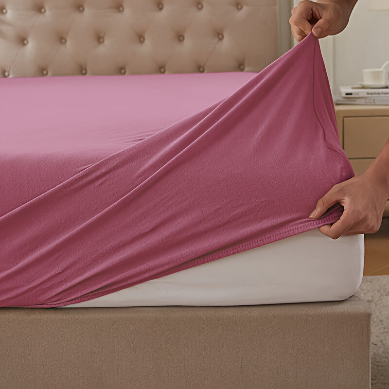 Sábana bajera ajustada de 1 pieza 100% algodón egipcio, diseño elástico en todo el contorno, color liso, apta para colchones de 90x200 a 200x220 cm, transpirable, lavable, de cobertura total, sábana perfectamente ajustada
