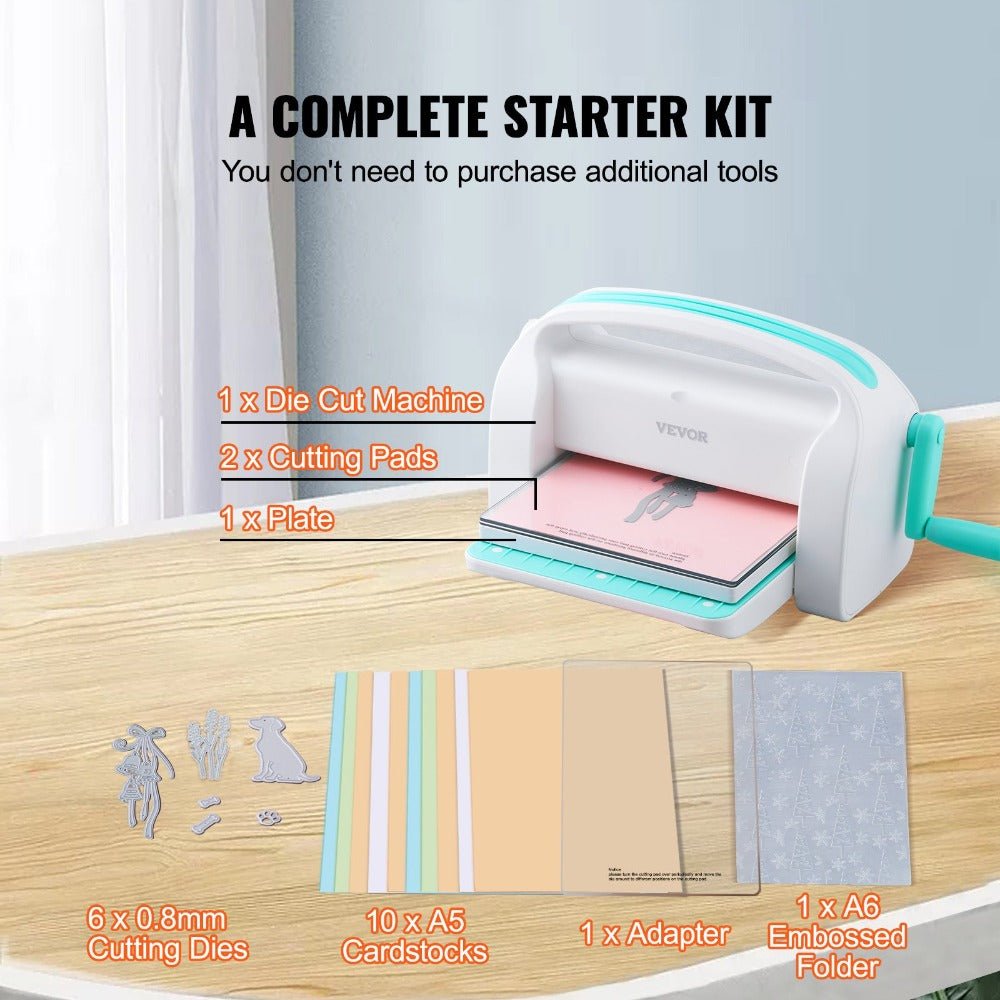 Máquina manual de troquelado y estampado VEVOR con apertura de 9" para arte, manualidades y scrapbooking