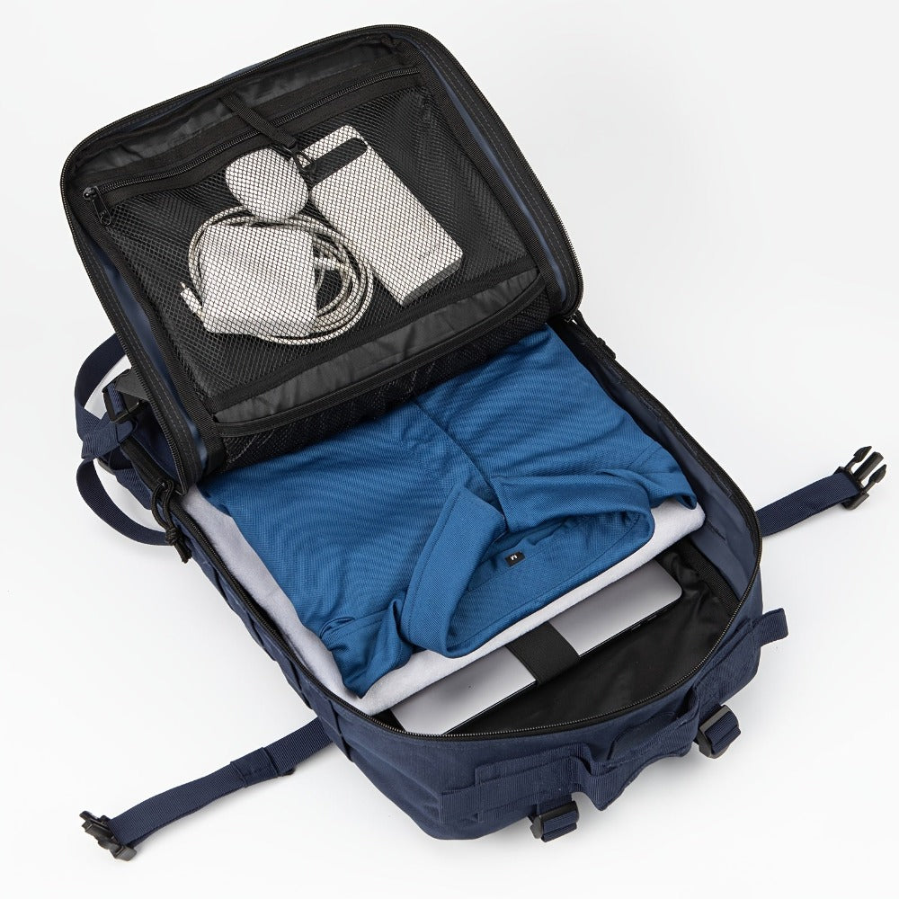 Mochila táctica azul de 45L, diseñada para deportes, ideal para senderismo al aire libre con sistema MOLLE, perfecta para escalada y trekking, bolsa de emergencia de 3 días, lavable a mano, ideal para viajes