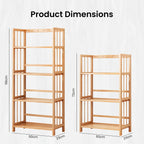Estantería de Bambú de Gran Capacidad, Duradera, Fácil de Limpiar, Solución de Almacenamiento Multifuncional, Ideal para Hogar, Cocina, Dormitorio y Sala de Estar, Ahorra Espacio, Fácil Acceso, Estantería Práctica, Estantería de Pie