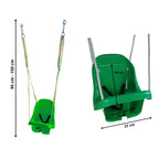 Colgacama tipo cubo para niños con cinturón de seguridad y cuerdas ajustables, asiento con respaldo alto y protección lateral, polipropileno duradero resistente a las condiciones climáticas y radiación UV, colgacama fácil de limpiar para el jardín, terraz
