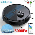 Lubluelu SL60D Robot aspirador y fregona: 5000 Pa de succión, navegación precisa, 5 mapas de piso, 10 zonas de exclusión, recarga automática, limpieza inteligente, control por aplicación inteligente para alfombras, pelo de mascotas, pisos duros