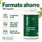 Cápsulas de Bisglicinato de Magnesio - 180 Cápsulas, 770Mg de Glicinato de Magnesio por Cápsula, de los cuales 100Mg de Magnesio Elemental, Vegano, Producido en Alemania