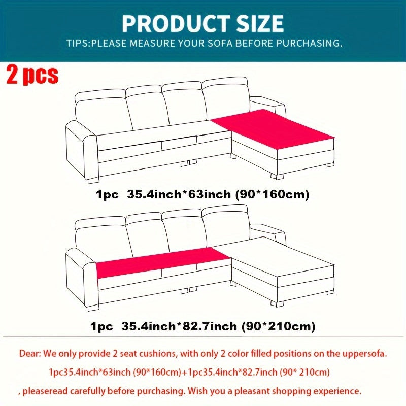 2 Piezas de Fundas Elegantes para Sofá Acolchadas en Franela - Protectores Muebles Suaves y Duraderos, Para Todo Clima, Amigables con las Mascotas, Lavable a Máquina para Sala, Dormitorio u Oficina | Textura Acolchada | Tapicería suave