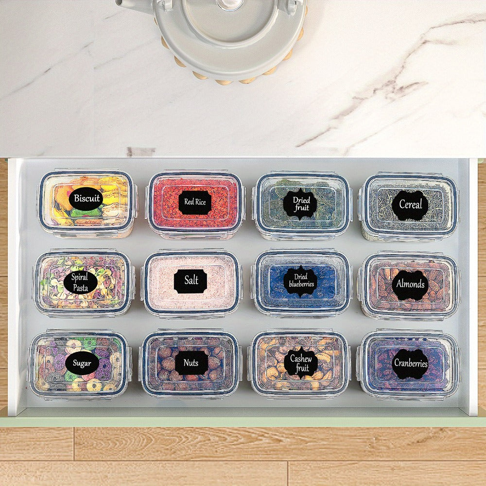 Set de Organización de Cocina Premium de 32 piezas - Contenedores de Almacenamiento Herméticos y Frascos de Especias con Tapas para Refrigerador, Despensa y Gabinete de Cocina - Ideal para Harina, Azúcar, Pasta, Muesli y Suministros para Hornear - Incluye