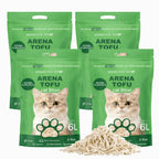 PACK 4 Arena para Gatos AGROMERANTE Arena de Tofu BPS para Gatos sin Polvo Fácil de Aglomerar Controla los Olores se Lanza en el Inodoro 4Pcs aglomera 6L