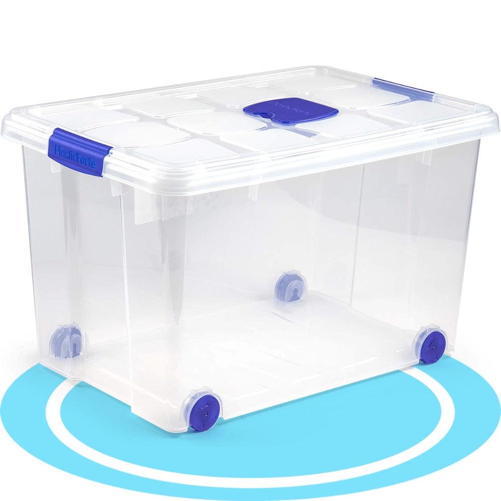 Caja Almacenamiento plástico para Guardar y Ordenar Juguetes, Libros, Documentos, Ropa, Mantas. Cierre Hermético, Gran Capacidad y Resistencia - Dekohome