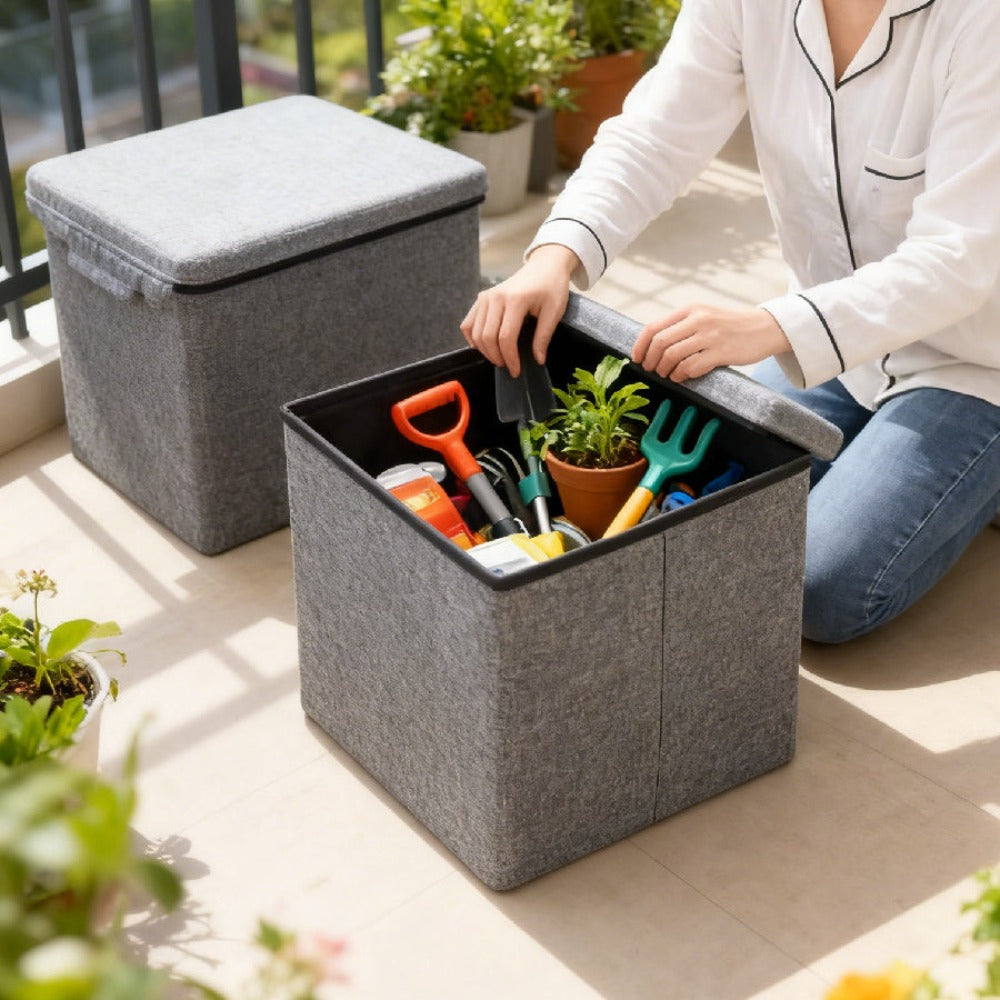 Reposapiés otomano de almacenamiento, taburete plegable para pies, caja de almacenamiento, taburete para el hogar, taburete para pies, banco, caja grande para guardar ropa de lino