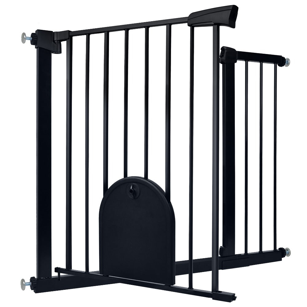 Puerta de seguridad para escaleras y puerta para animales, puerta de seguridad N Stop sin taladrar con rejilla de metal