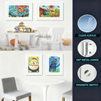 2 Piezas de Marcos con Tapa Abatible - Tamaño A4, Exhibición para Habitaciones Infantiles, Diseño para Decoración del Hogar, Capacidad para 150 Obras de Arte A4, Decoración Montable en Pared para Hogar y Oficina