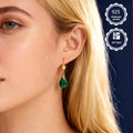 Arete de Cristal Sintético Verde Elegante en Plata 925 para Mujeres, Regalo Perfecto para San Valentín, Navidad y Uso Diario, Incluye Caja de Regalo Hermosa