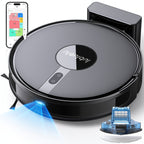 Lubluelu B40 Robot Aspirador, Robot Aspirador y Trapeador 3 en 1, 6500Pa, Bajo Ruido 62Db, Cuerpo Ultra-Delgado de 9.98 cm, Mapeo de 5 Pisos, Limpieza Diversificada, Robot Aspirador para Pelo de Mascotas, Alfombra, Piso Duro, Regalos de Navidad y Hallowee