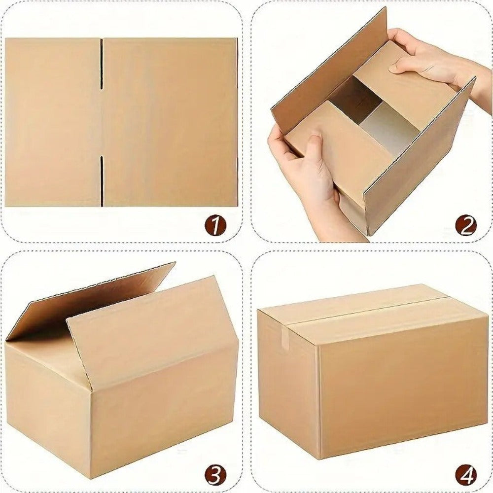 Caja de cartón marrón ondulado (Pack de 12-20 unidades) – 5 tamaños disponibles – Embalaje resistente para envíos y mudanzas – Fabricado en España