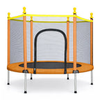 Trampolín de 1.5 pies con cubierta de red de seguridad y accesorios | Saltarín de espacio libre para uso en interiores y exteriores, forma redonda, material de hierro y ABS, disponible en naranja y rosa - Marca: youyijia