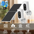 1/2 piezas, Cámara solar de baja potencia para exteriores 4G, 100% inalámbrica con energía solar, Cámara de seguridad para el hogar, Visión nocturna de 3MP, Seguimiento de movimiento, Detección PIR, Voz bidireccional, SIM y tarjetas SD incorporadas (no re