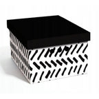Caja de almacenamiento decorativa de cartón, 1 pieza, con estampado, para ropa, artículos pequeños, documentos, ideal para hogar, oficina o armario, dimensiones: 35x26.3x18.6 cm
