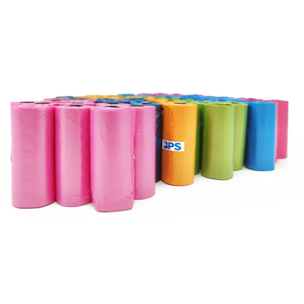 600 Bolsas de Caca Perro Bolsas para Excrementos de Perros para Mascotas Animales Domésticos Pack de Multicolor BPS-5395