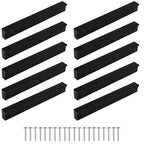 10piezas de manijas de muebles negros, tira, espaciado de agujeros 96Mm 128Mm 160Mm, manijas modernas y estéticas para armarios, cajones y puertas, ideales para cocina, baño, sala de estar - un conjunto completo con tornillos.