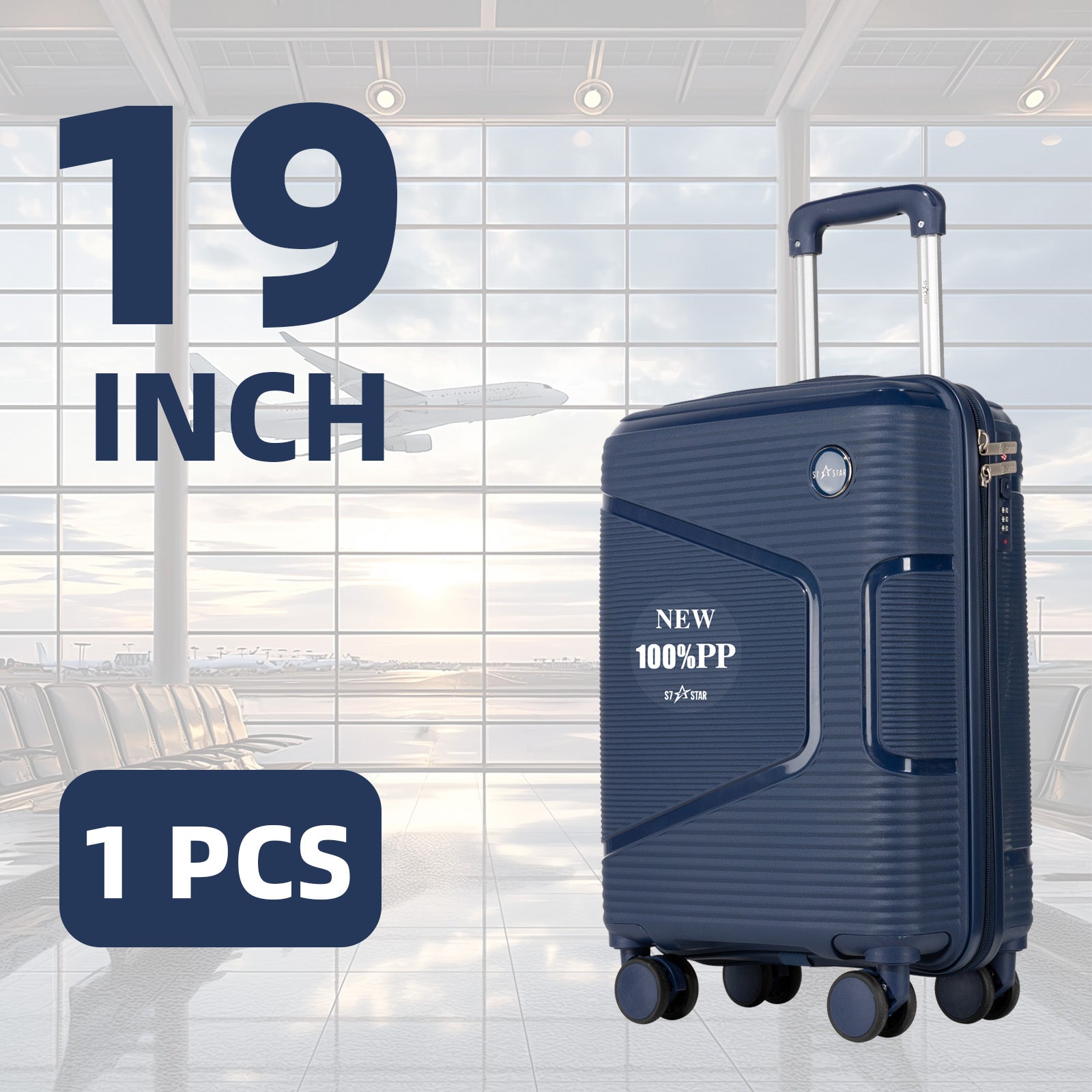Equipaje | Maleta Rígida con Ruedas | 19 Pulgadas, Material PP | Diseño Retentor de Forma | Listo para el Embarkado | Múltiples Opciones de Color | Ideal para Uso Diario Estudiantil, Viajes Cortos y Escapadas de Fin de Semana, Aplicable en Múltiples Escen