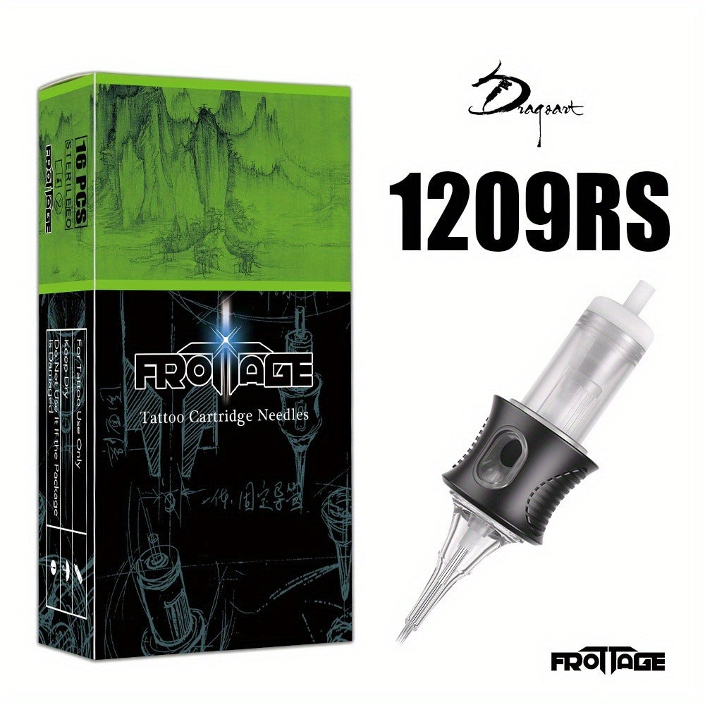 Juego de 16 agujas para tatuaje con agujas integradas, puntas de aguja, ensamblaje estable, ajuste fino, ideal tanto para artistas como para principiantes, cuerpo inodoro para suministros de tatuaje artístico