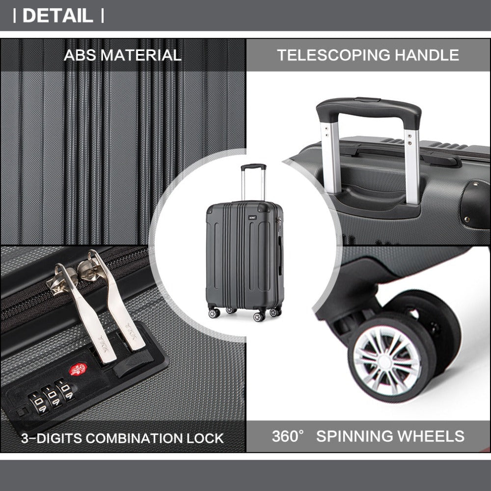 Maleta de embarque de carcasa rígida ABS 55x35x20cm, carrito de viaje, equipaje de mano de cabina, 33L, regalo de Black Friday, Día de Acción de Gracias, Navidad
