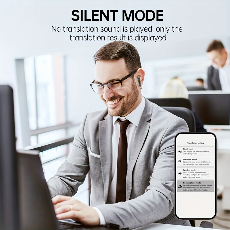 Auriculares Bluetooth | Auriculares traductores AI con traducción permanente gratuita en 144 idiomas, traducción en tiempo real, sonido HD