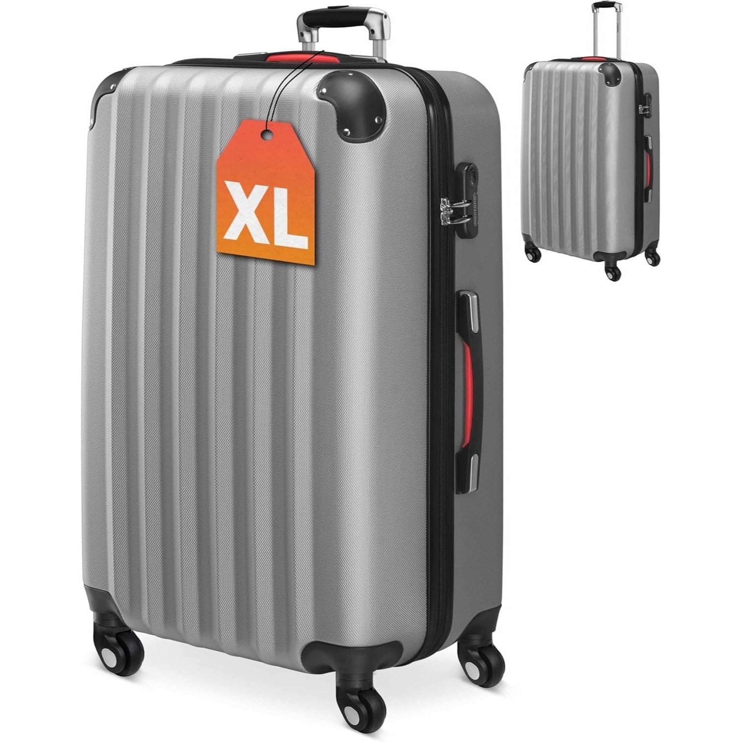 MONZANA® Maleta Rígida Baseline XL Color Negro Equipaje de viaje 90L peso 3,5Kg con ruedas 360° trolley 2 asas valija