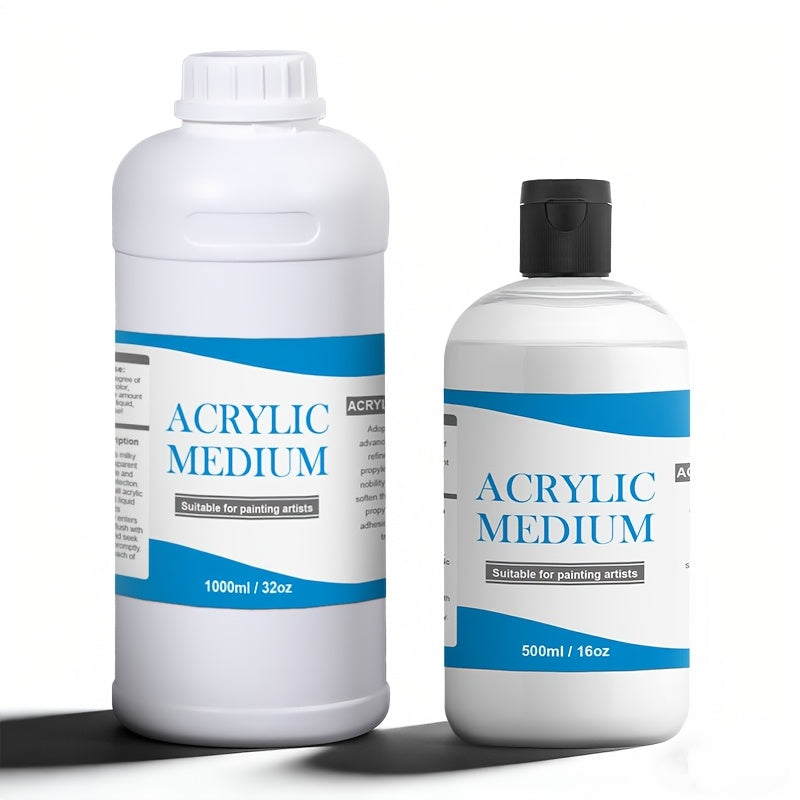 Medio y diluyente para pintura acrílica de gran capacidad, apto para todas las pinturas acrílicas - Líquido mejorador de flujo para profesionales y artistas, mejora la consistencia, la mezclabilidad y la estructura en capas - Compatible para uso profesion