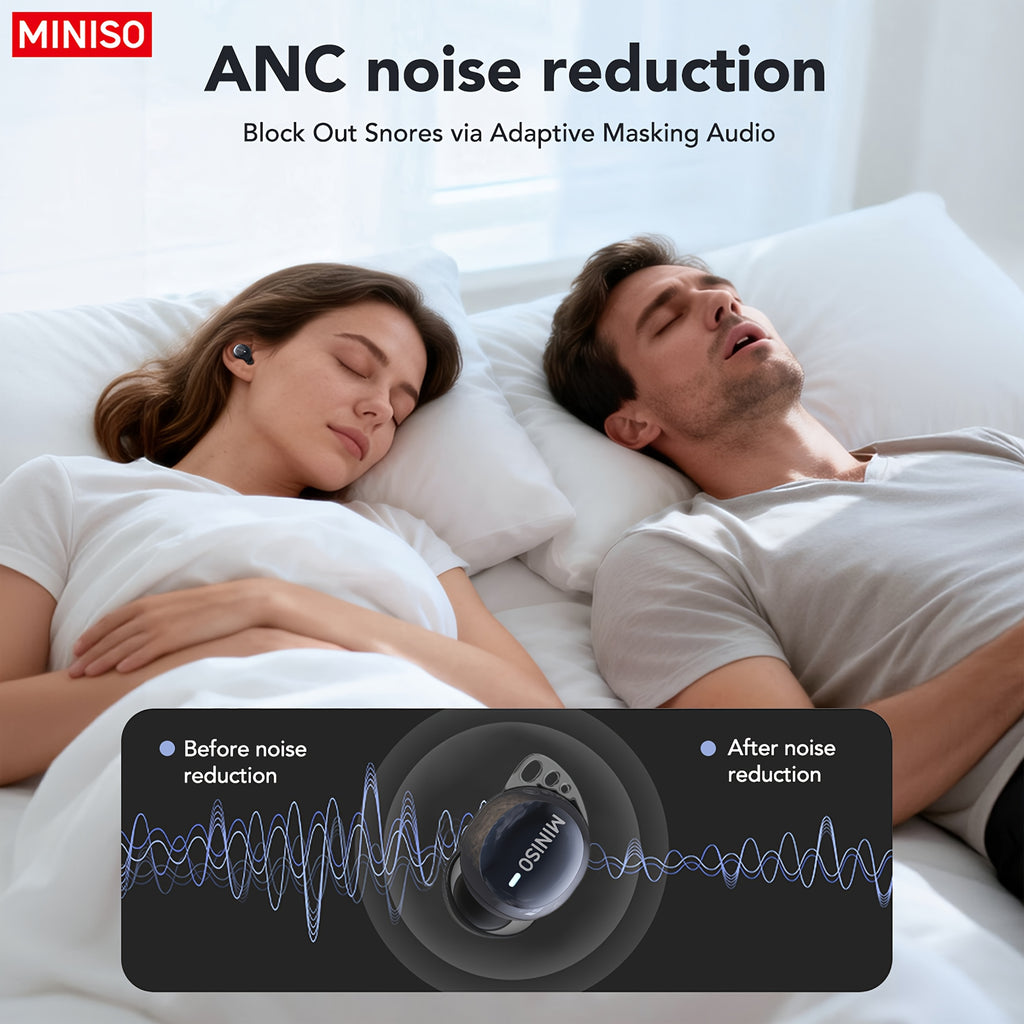 Auriculares Bluetooth | MINISO Auriculares con Traducción AI | Inalámbricos 6.0, Carga Rápida Tipo-C, 60 Horas de Reproducción, Conexión Estable