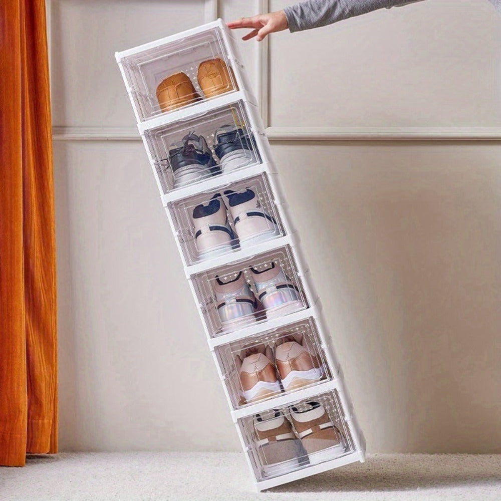 Organizador de Zapatos Apilable [Antipolvo y Plegable] - Gabinete de Almacenamiento Antipolvo de 6/9 Niveles con Puertas - Estante Duradero de Plástico para Botas y Accesorios (Sólo para Cocinar) (solo para cocinar)