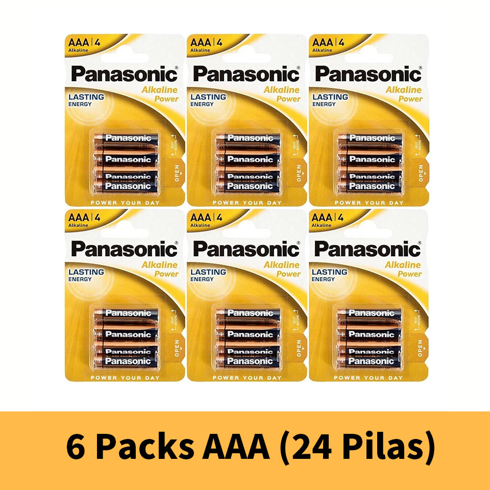 Baterías Alcalinas AA/AAA (LR6/LR03) 1.5V - 24/48piezas Baterías Panasonic Baterías de Juguetes Baterías de Control Remoto - Energía Duradera y Confiable | Para Controles Remotos, Ratones, Linternas, Relojes Despertadores | Marca Panasonic