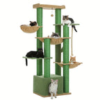 Árbol para Gatos Grande - Torre para Gatos de 170 cm de Altura para Gatos Adultos de Interior con 13 Postes de Rascado Negros Gruesos (10.9 cm), Condominio para Gatos de Múltiples Niveles, Plataforma Súper Grande y Hamacas para Maine Coon de 9 kg