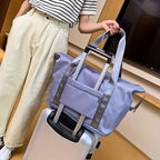 Bolso de mano de gran capacidad, equipaje de fin de semana ligero de nailon, bolsa de viaje portátil para gimnasio y almacenamiento