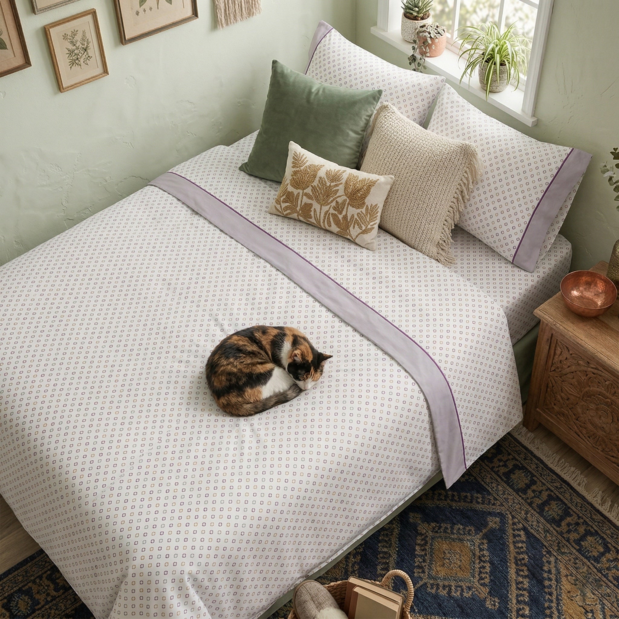 Juego de cama de 3/4 piezas apto para todas las estaciones, que incluye una sábana, una sábana ajustable y fundas de almohada. Medidas: 90 cm, 105 cm, 135 cm, 150 cm y 180 cm