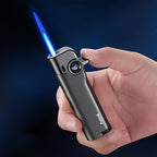 Encendedor recargable | Encendedor Inflable a Prueba de Viento con Llama Azul Directa, Material Dorado, Interruptor de Palanca de Ahorro de